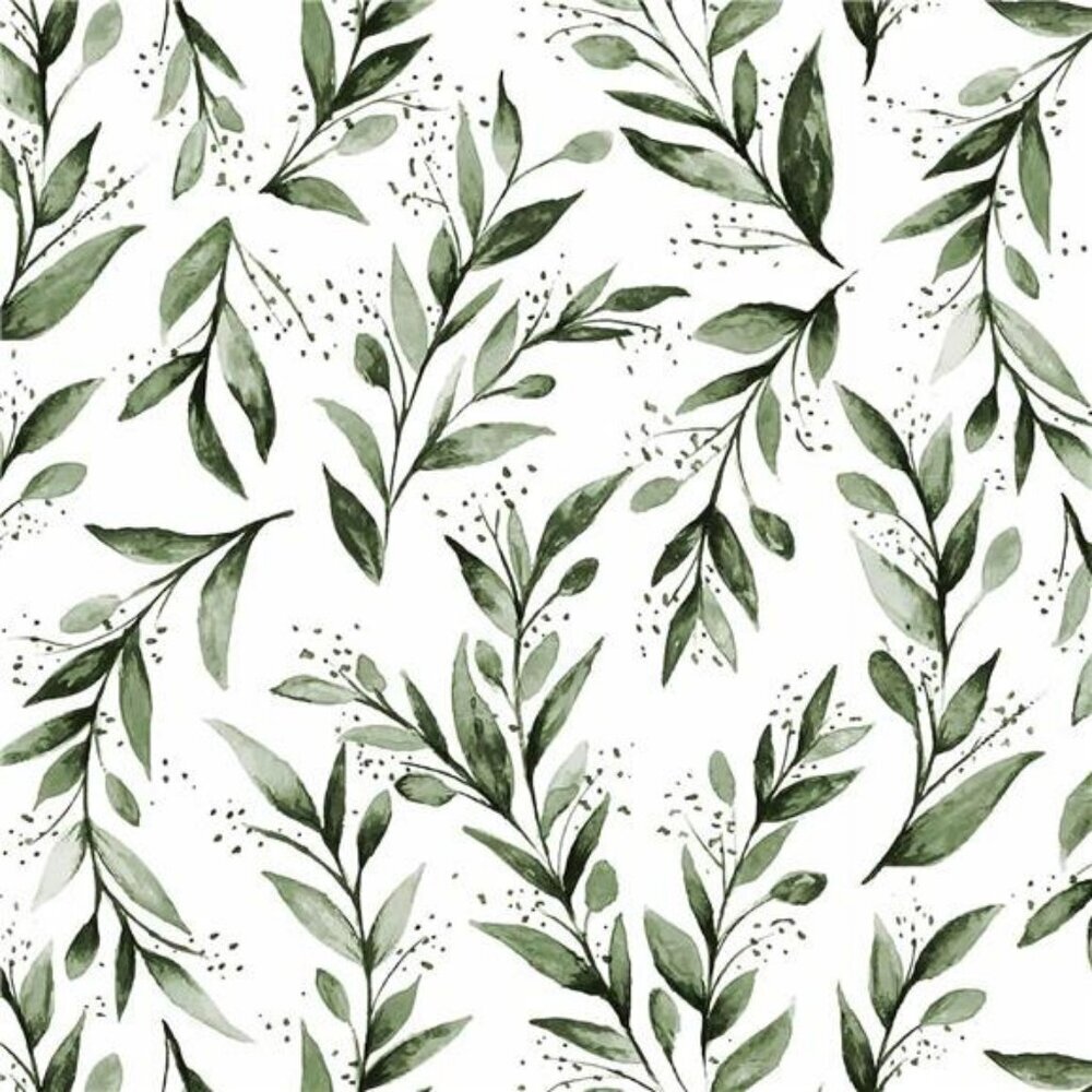 Leaf Peel and Stick Wallpaper Green Olive Branch Vinyl Modern Farmhouse Decor